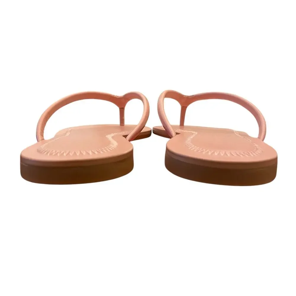 TORY BURCH Chelsea Leather Flip Flop Thong Sandals Rose Sachet Pink Size 7.5 NEW